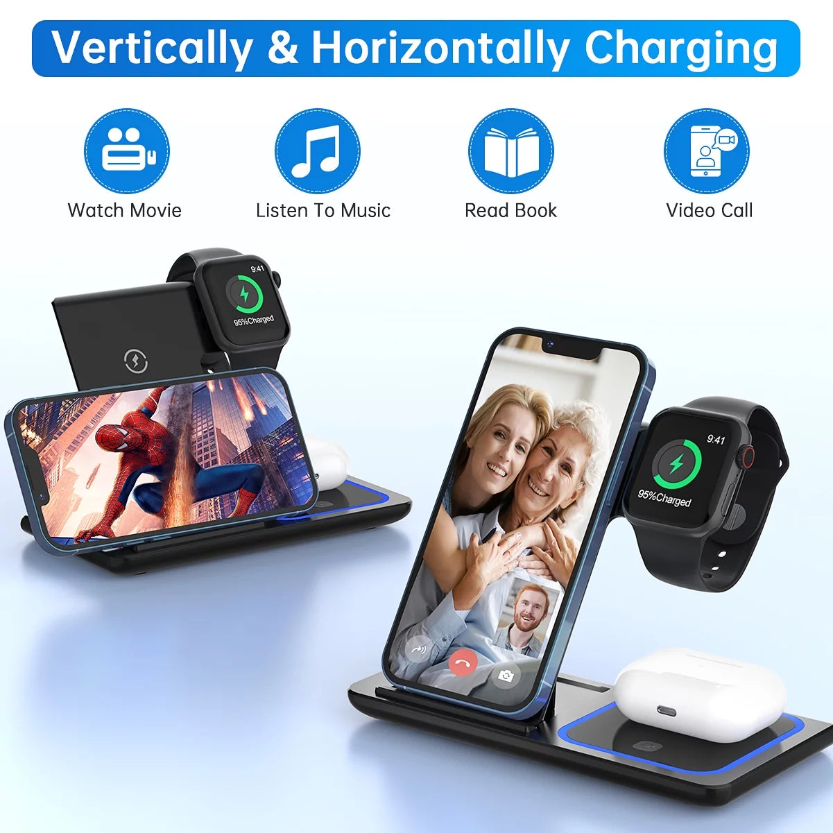 3 in 1 Wireless Charger for Smartphones.