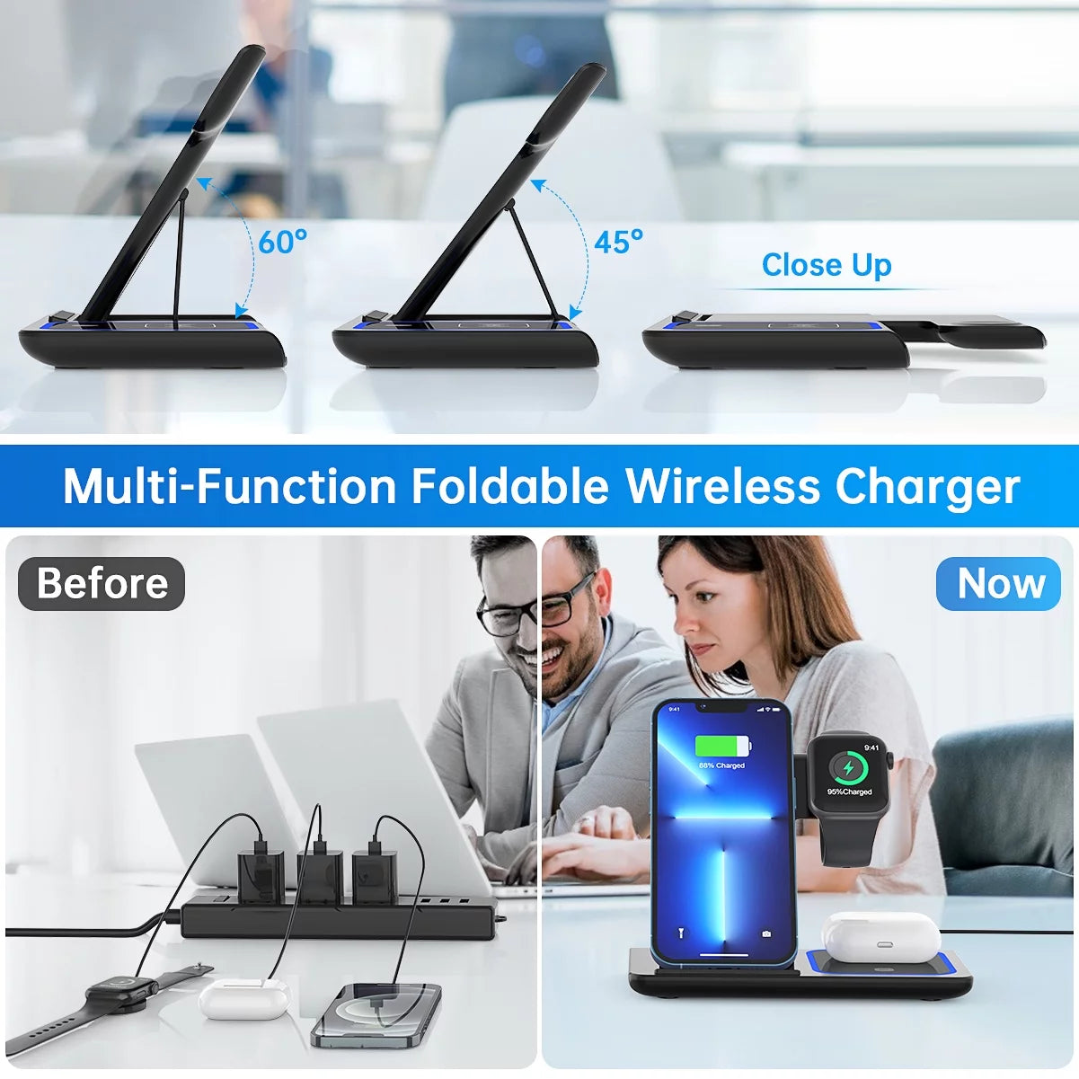 3 in 1 Wireless Charger for Smartphones.