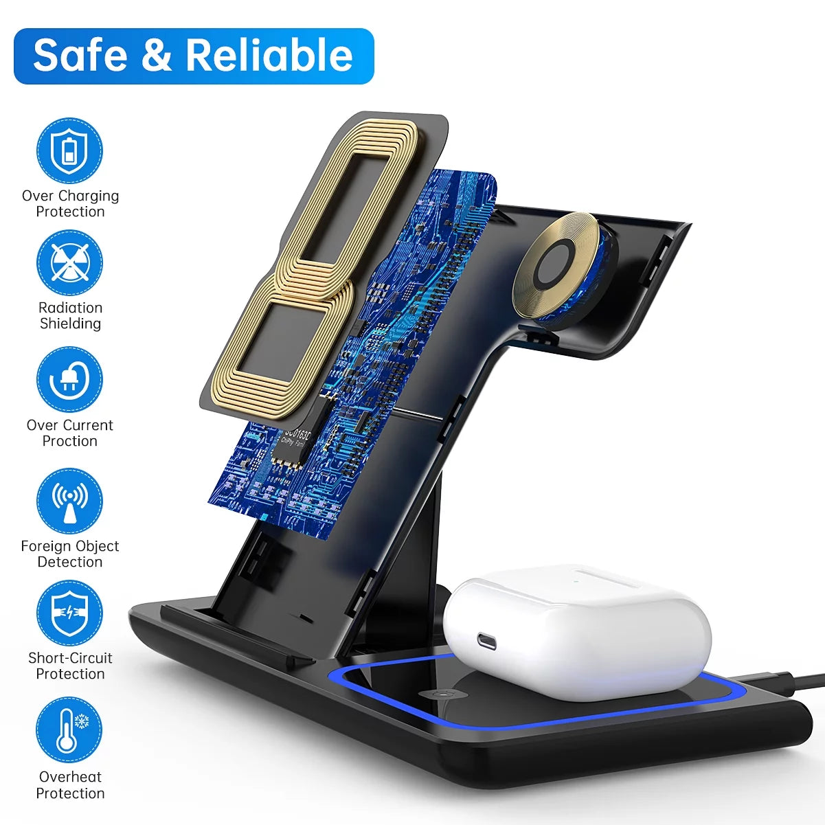 3 in 1 Wireless Charger for Smartphones.