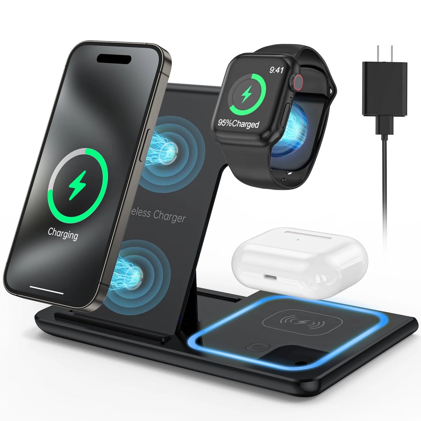 3 in 1 Wireless Charger for Smartphones.