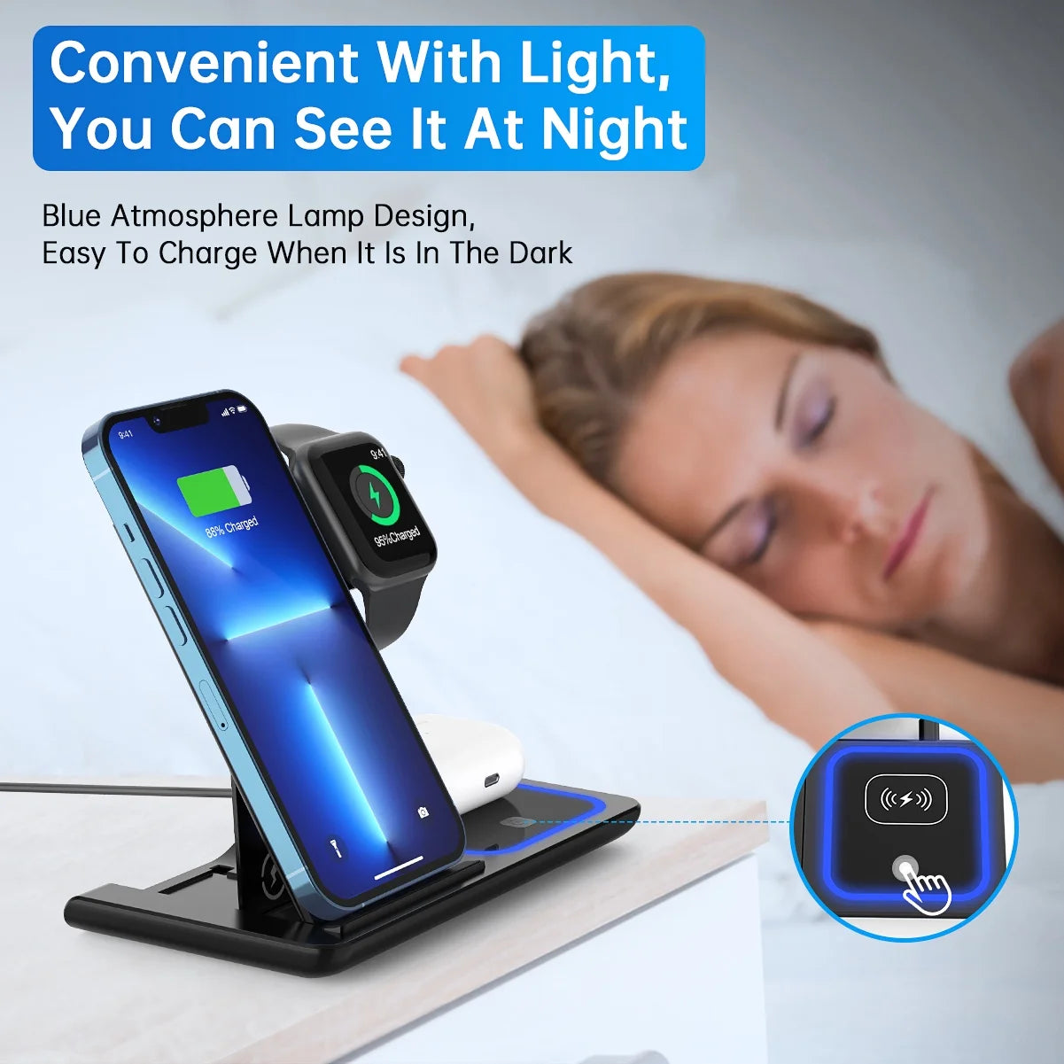 3 in 1 Wireless Charger for Smartphones.
